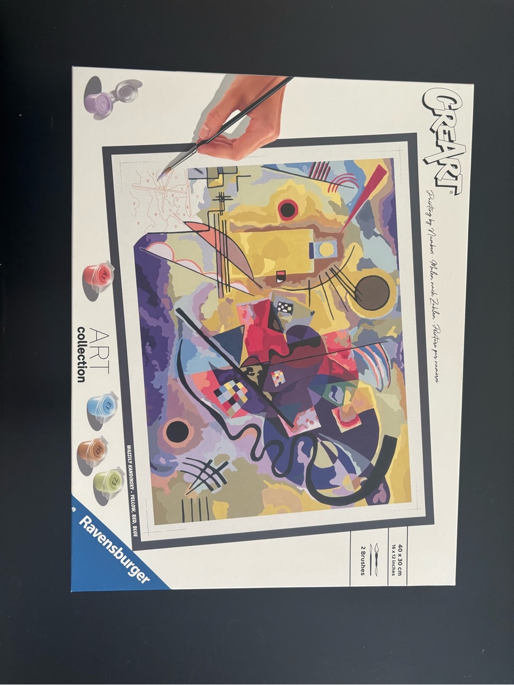Ravensburger Abstract Paint-by-Number Kit in Yellow, Blue, Purple, Red and Cream